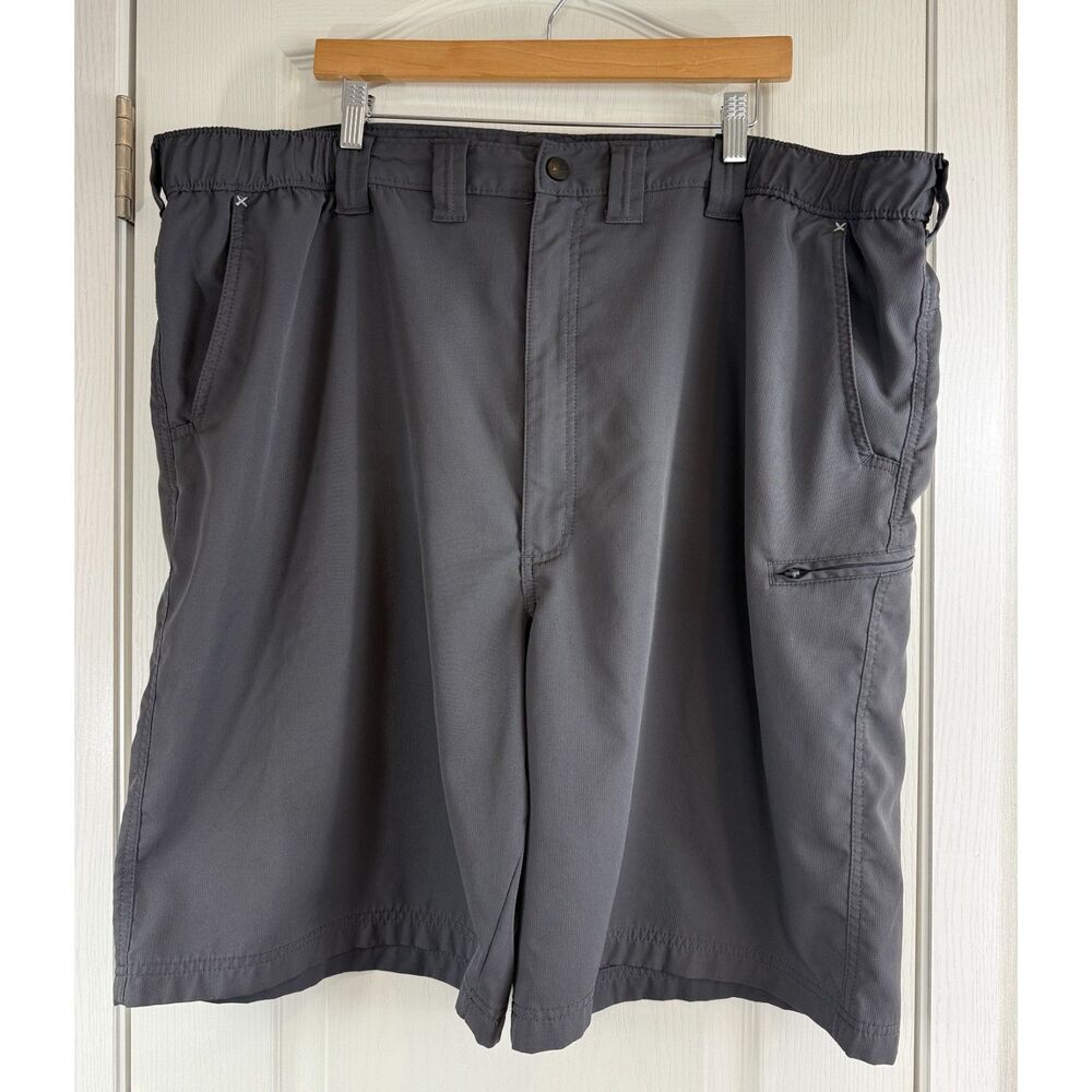 Wrangler Men's Performance Elastic Waist Shorts Secure Zip Pockets Gray Size 46